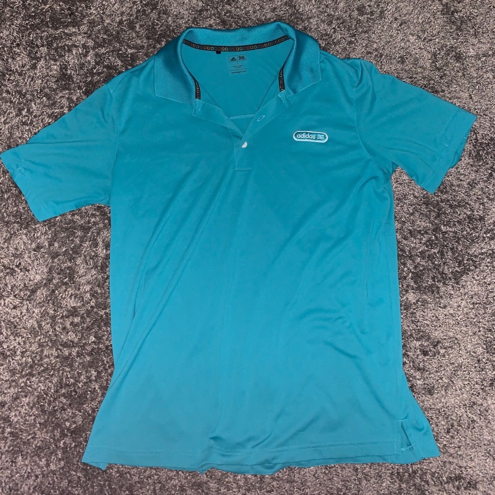 Adidas Climacool Polo Embroidered Logo Mens L Teal